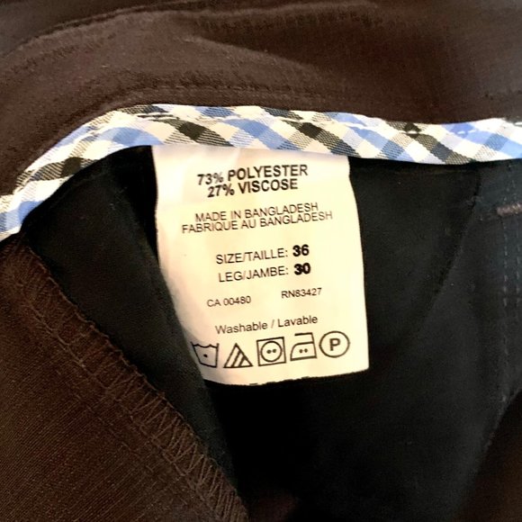 Zomelo Mens Suit Pants Slim Fit Brown Size 36 - Picture 5 of 10